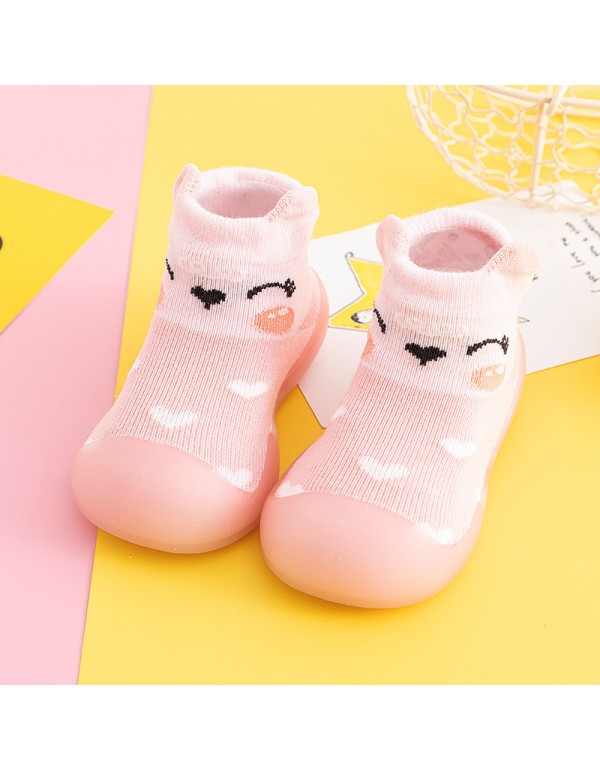 2021 new children's walking shoes soft bottom cartoon 0-3-year-old baby indoor sock shoes infant outer shoes 