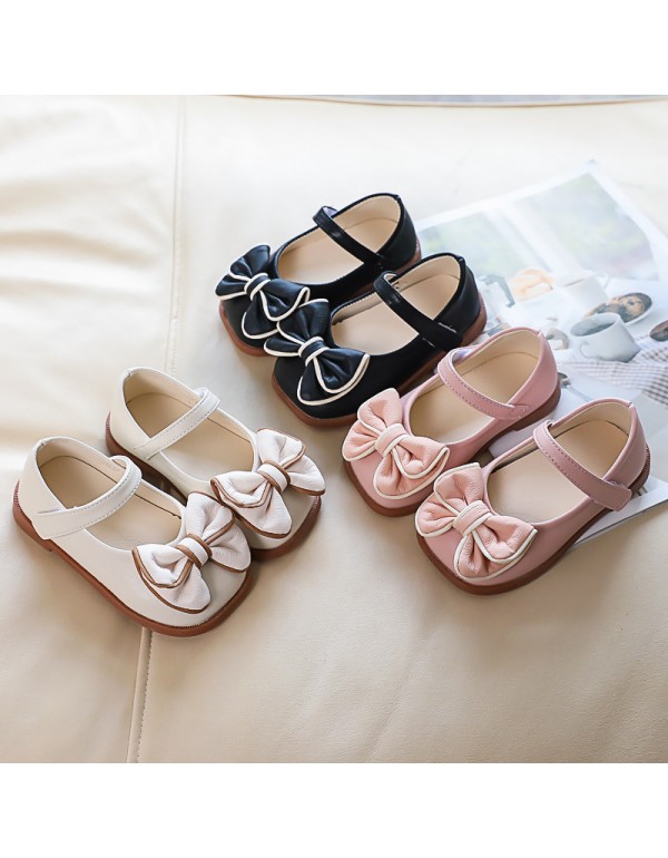 Girls' small leather shoes spring 2022 new princes...