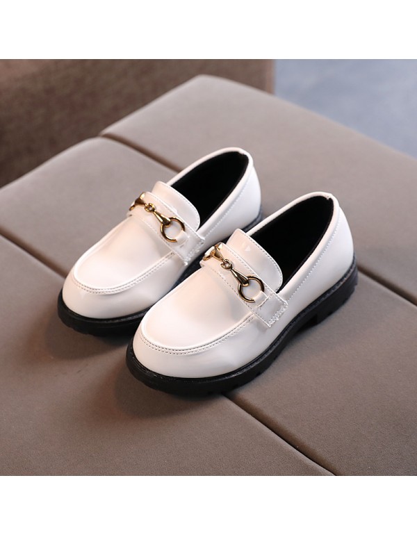 2021 spring children's leather shoes baby walking shoes boys' retro British style girls' dance shoes students' shoes 