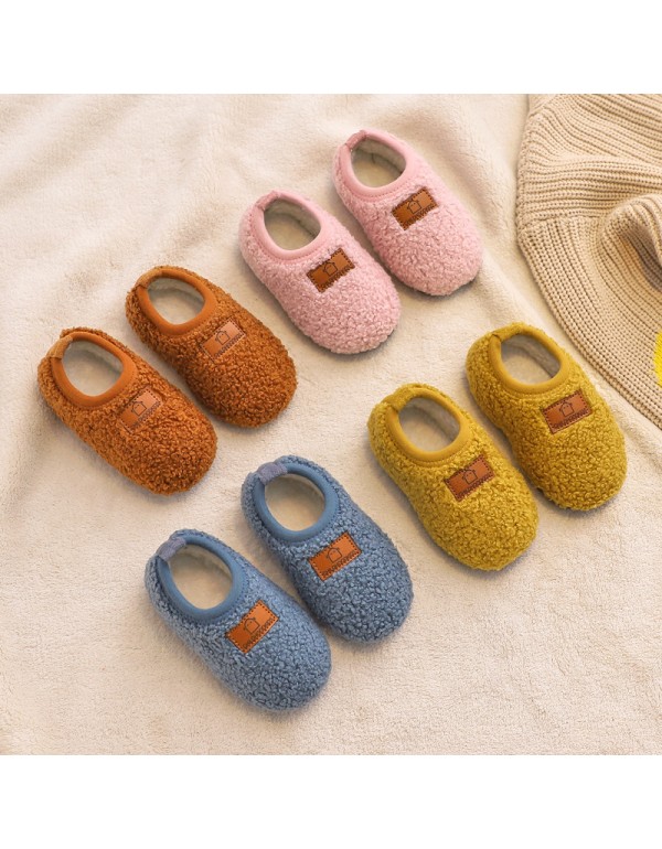 Winter children's shoes baby walking shoes with pl...