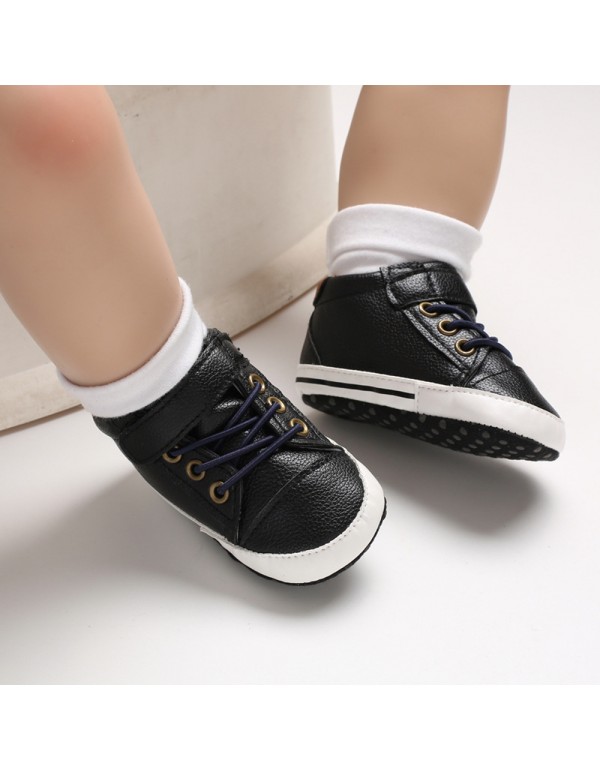 0-1-year-old four seasons baby shoes men's baby soft bottom anti-skid medium high top casual walking shoes support one hair substitute 