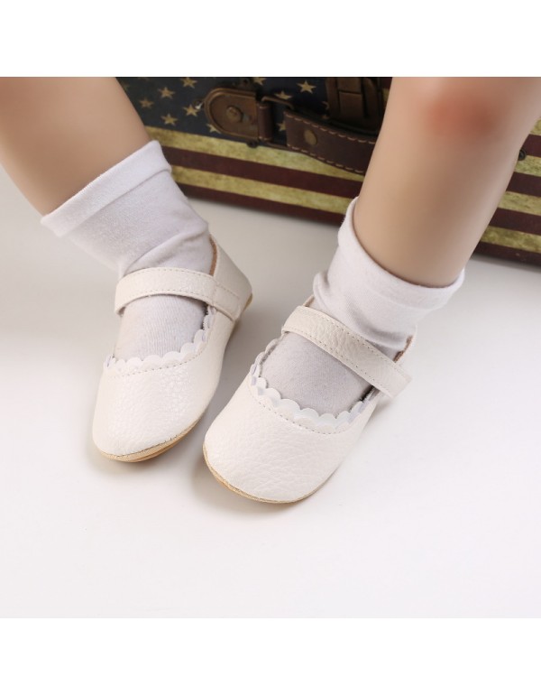 Spring and autumn 0-1 year old girl baby cute princess Velcro anti slip soft sole 3-6-12 month toddler shoes 