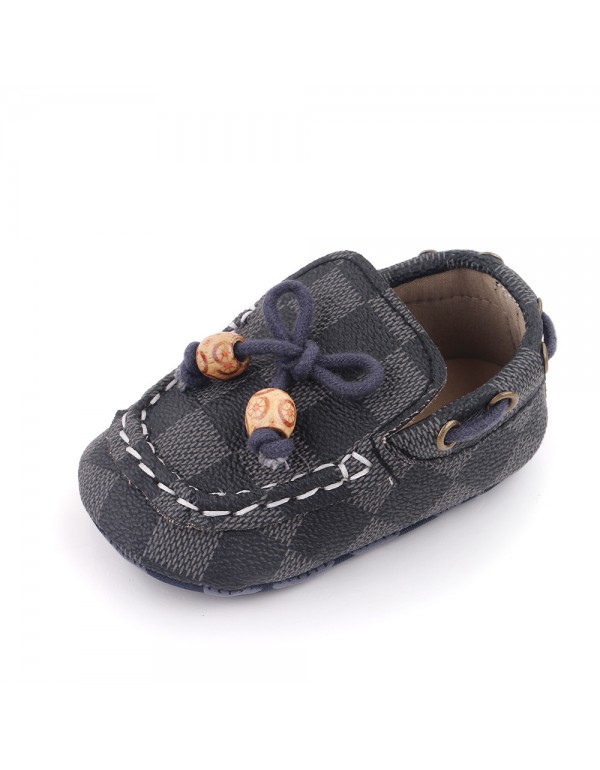 Foreign trade wholesale new classic lattice bean shoes anti slip soft soled baby walking shoes 0-12 months 0945 