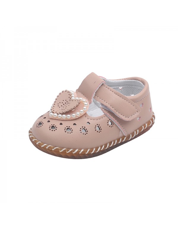 Girl baby sandals summer breathable baby princess shoes soft soled non slip leather shoes toddler shoes girl's spring and autumn single shoes 