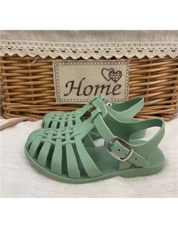 Girls' sandals 2022 new jelly shoes casual children's shoes baby sandals children's Baotou soft soled Roman children's shoes 