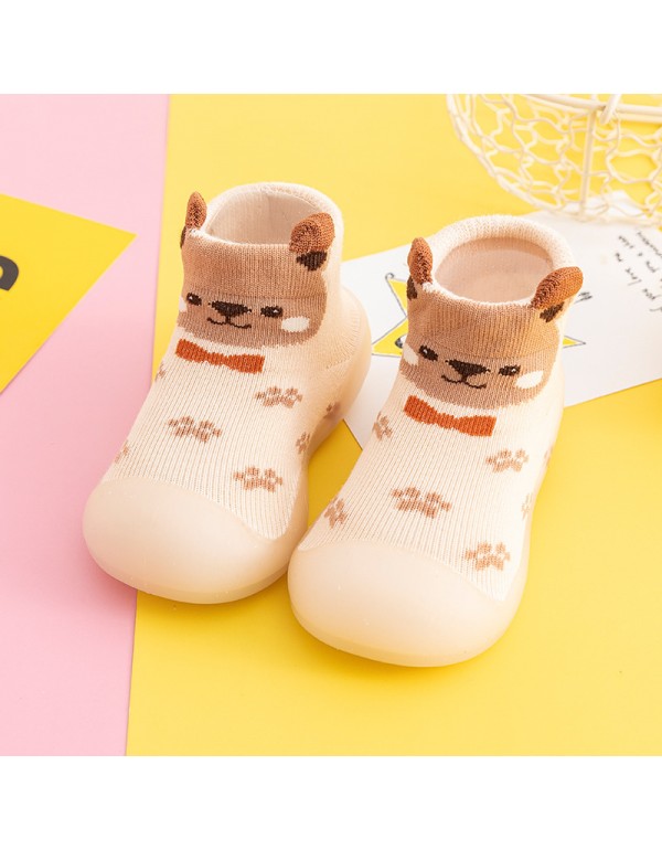 2021 new children's walking shoes soft bottom cartoon 0-3-year-old baby indoor sock shoes infant outer shoes 