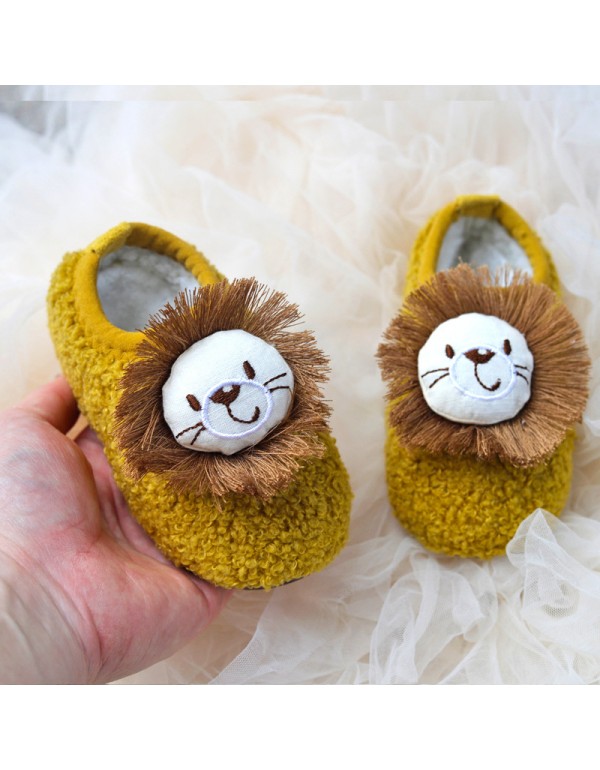 Winter children's shoes baby walking shoes with plush soft sole boys and girls' indoor shoes children's bag heel cotton mop infant home 