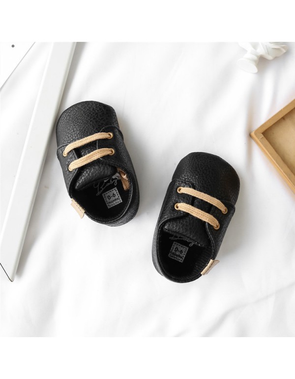 Baby shoes 0-1 year old non slip walking shoes sports leisure sole baby shoes soft film sole spring and autumn small leather shoes 