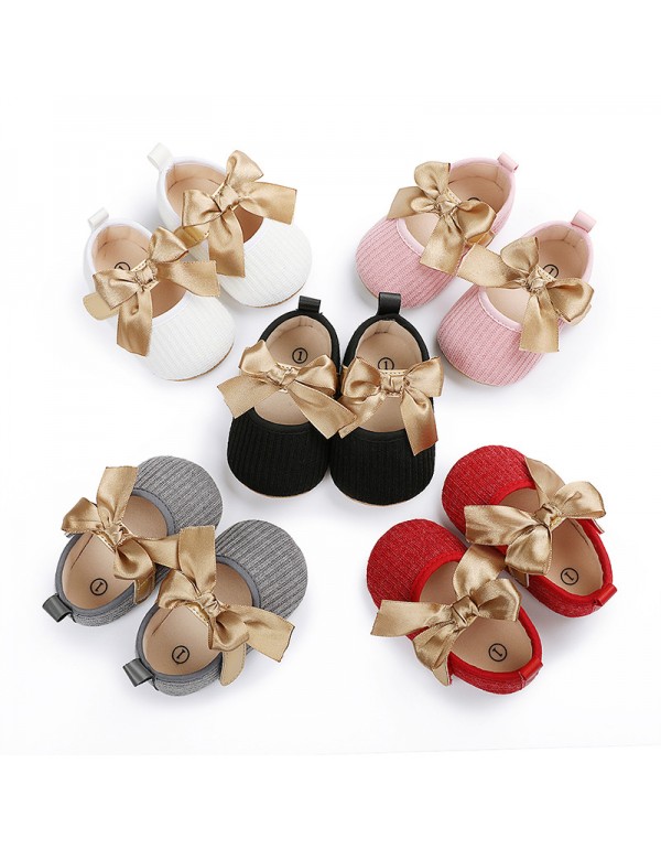 Amele 0-1 year old bow comfortable baby shoes Velcro super soft newborn shoes baby shoes toddler shoes 