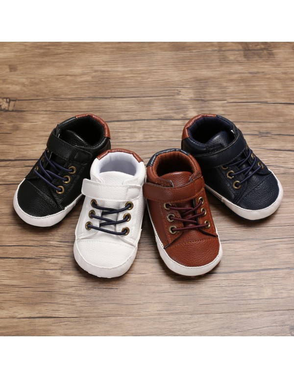 0-1-year-old four seasons baby shoes men's baby soft bottom anti-skid medium high top casual walking shoes support one hair substitute 