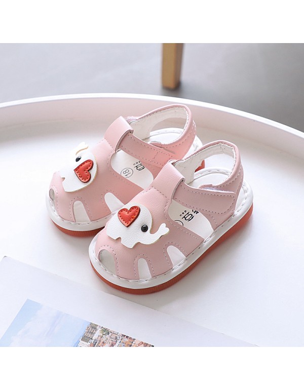 2022 summer new boys' Baotou whistle children's baby sandals 0-1-2 years old leather baby shoes 2206 