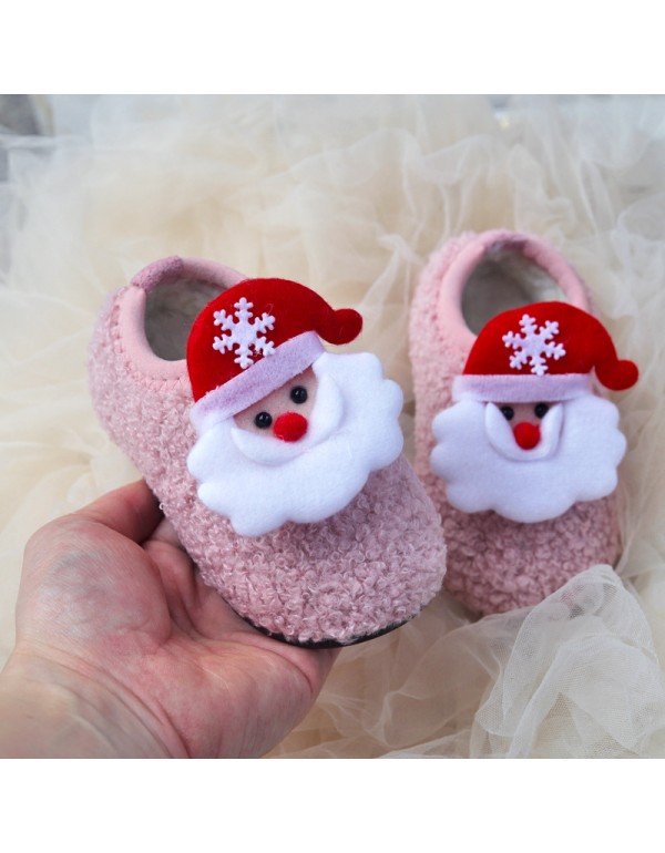 Winter children's shoes baby walking shoes with plush soft sole boys and girls' indoor shoes children's bag heel cotton mop infant home 