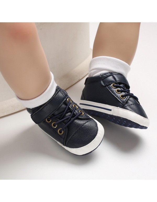 0-1-year-old four seasons baby shoes men's baby soft bottom anti-skid medium high top casual walking shoes support one hair substitute 