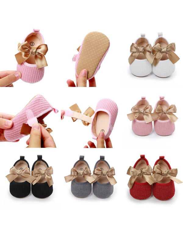 Amele 0-1 year old bow comfortable baby shoes Velc...
