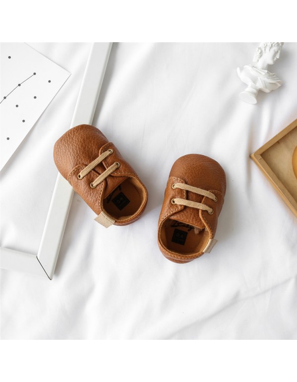 Baby shoes 0-1 year old non slip walking shoes sports leisure sole baby shoes soft film sole spring and autumn small leather shoes 