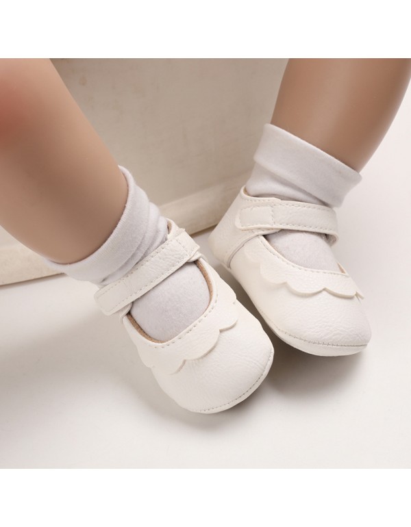 Spring and autumn style 0-1-year-old baby walking shoes soft soled baby shoes semi rubber soled princess shoes 