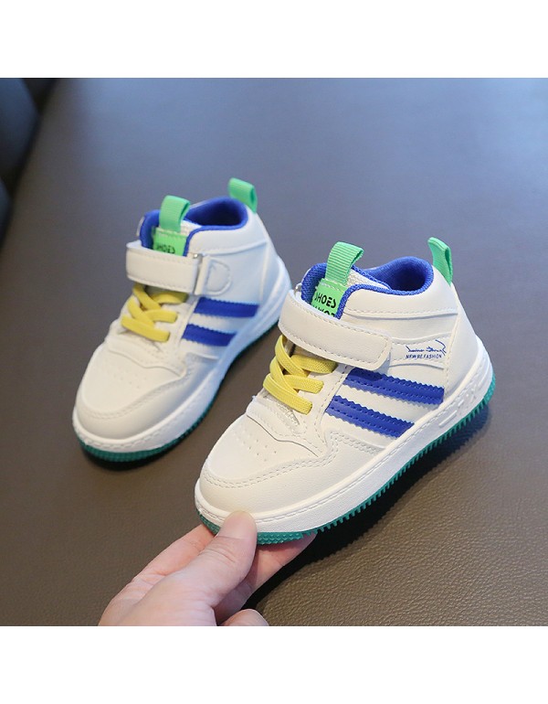 2022 spring and autumn new children's sports shoes men's and women's small white shoes middle and small children's high top board shoes leisure baby shoes