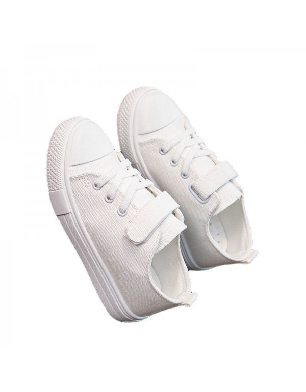 Small white shoes children's white cloth shoes kindergarten students pure white performance shoes men's white shoes board shoes toddler shoes