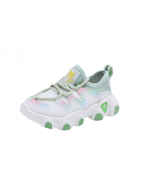 Children's sports shoes spring and summer comfortable light soft soled children's shoes mesh breathable show feet small fashion color matching dad shoes