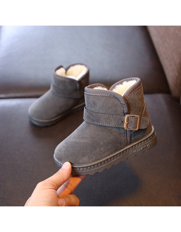 2021 winter new children's shoes baby cotton shoes Plush thickened children's snow boots warm and non slip boys' and girls' cotton boots