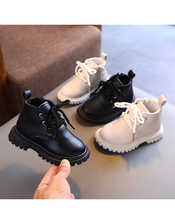 Children's Martin boots 2022 autumn and winter new children's shoes boys' short boots British leather boots girls' single boots simple