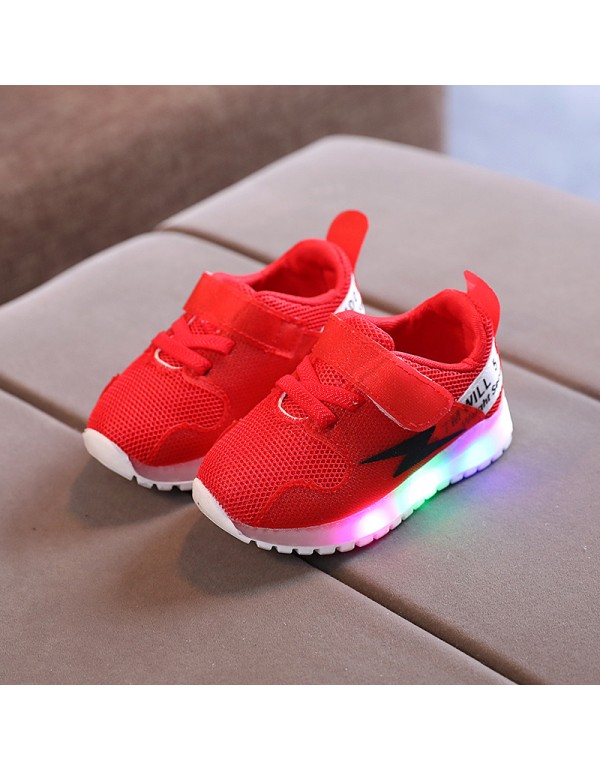 2021 autumn new children's LED light shoes men's and women's luminous sports shoes casual shoes anti slip lightning children's shoes