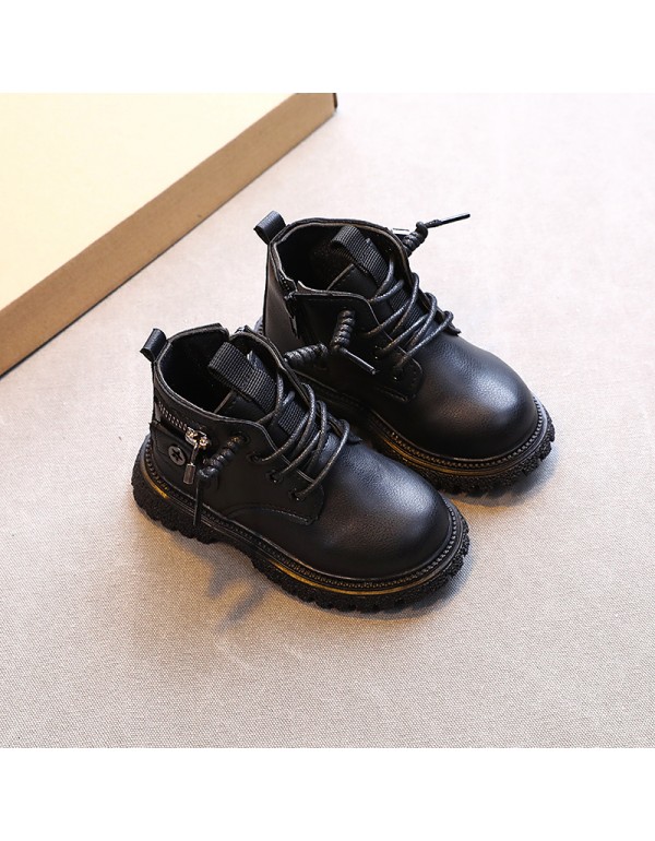 Martin boots children's 2021 autumn new Korean girls' fashion single boots British style boys' short boots children's Boots