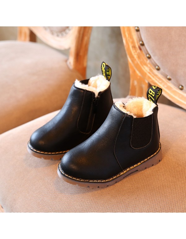 Cross border children's leather boots 2022 autumn and winter new boys' and girls' casual Martin boots retro fashion children's shoes manufacturer direct sales