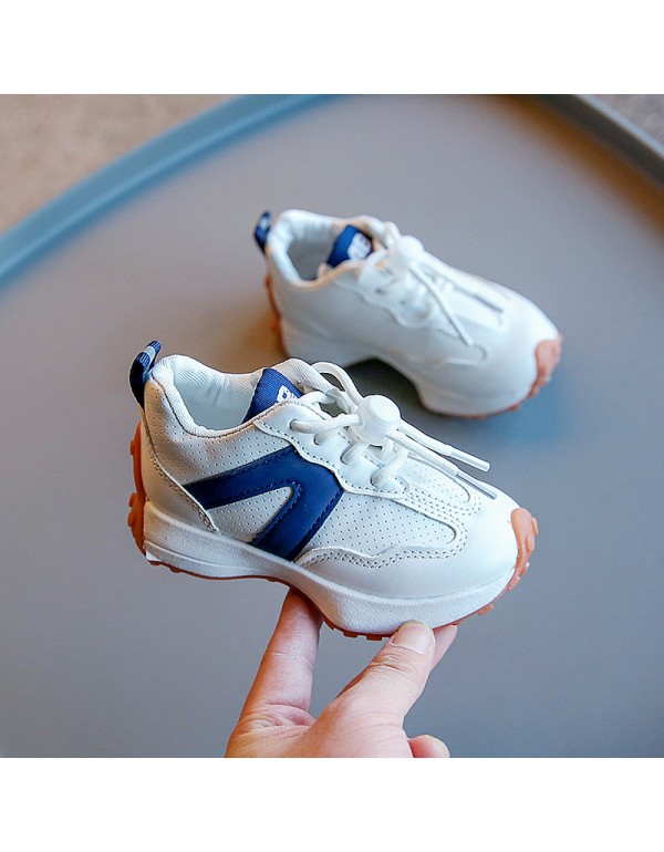 Children's sports shoes 2022 spring new boys' casual shoes and girls' light leather small white shoes Korean version