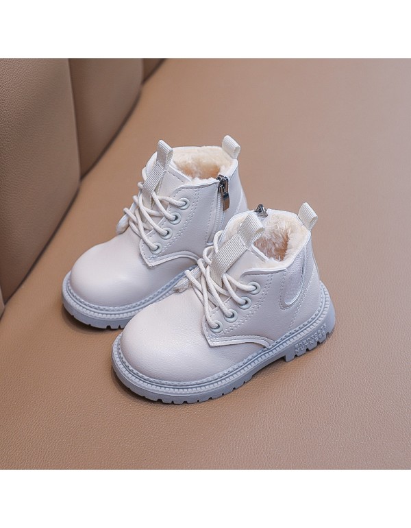 Cotton shoes children's Martin boots Plush 2021 autumn and winter new boys' thickened warm snow boots girls' short boots