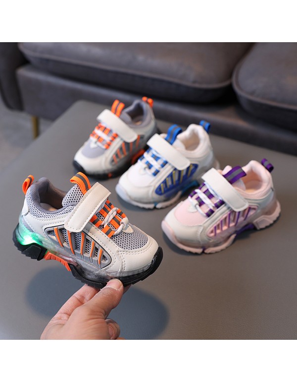 Children's shoes 2022 spring new breathable mesh light sports shoes for boys and girls aged 1-6