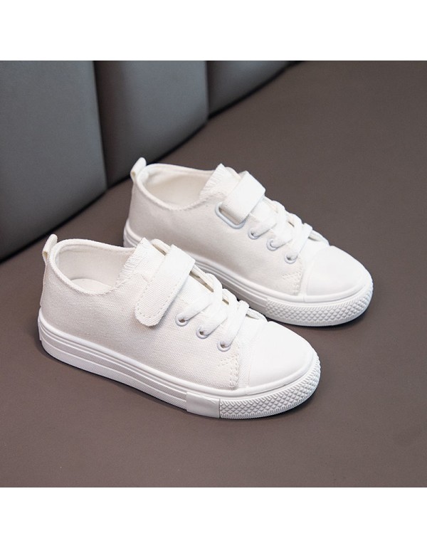 Small white shoes children's white cloth shoes kindergarten students pure white performance shoes men's white shoes board shoes toddler shoes