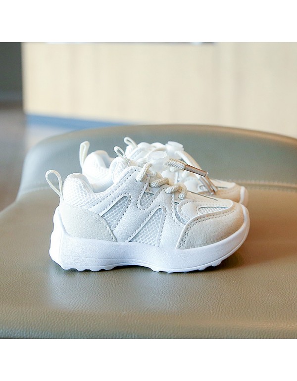 2022 spring new children's tide brand sports shoes boys' soft soled baby shoes girls' breathable mesh shoes daddy Shoes Boys