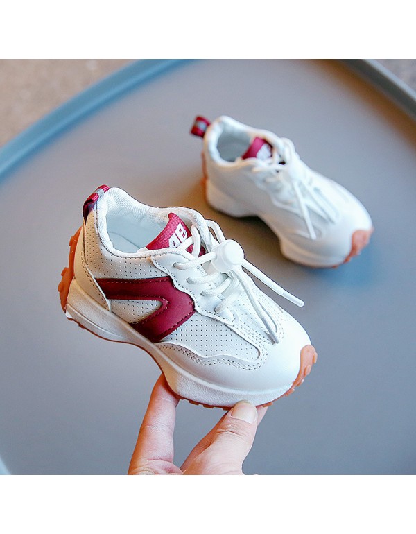 Children's sports shoes 2022 spring new boys' casual shoes and girls' light leather small white shoes Korean version