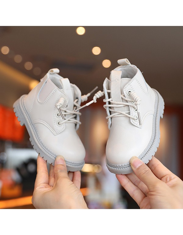 Autumn new children's shoes children's boots Martin boots boys' Leather low tube short boots girls' baby shoes wholesale