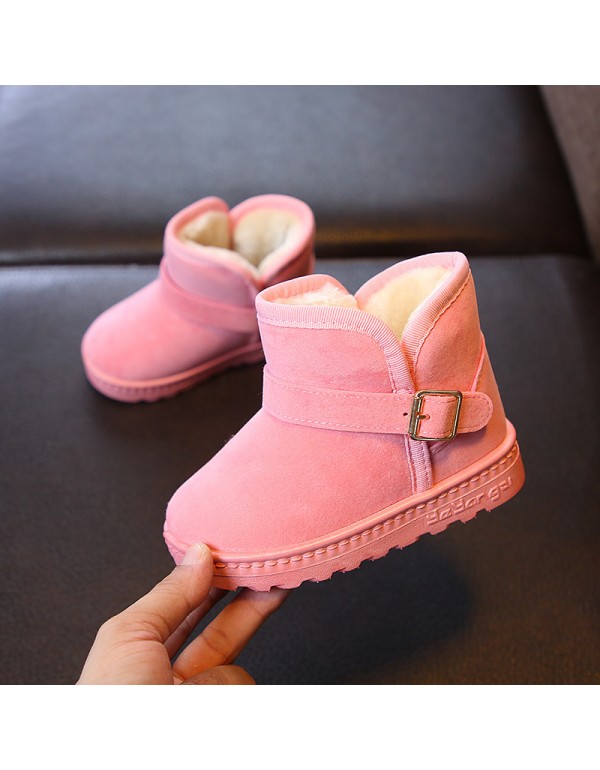 2021 winter new children's shoes baby cotton shoes Plush thickened children's snow boots warm and non slip boys' and girls' cotton boots