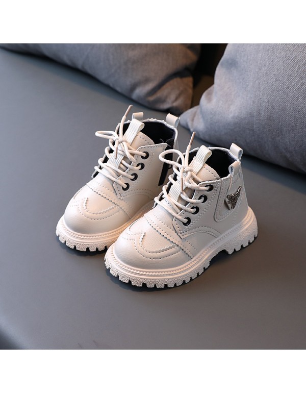 2021 autumn winter children's British fashion Martin boots boys' short boots bright leather single boots girls' snow boots children's leather boots