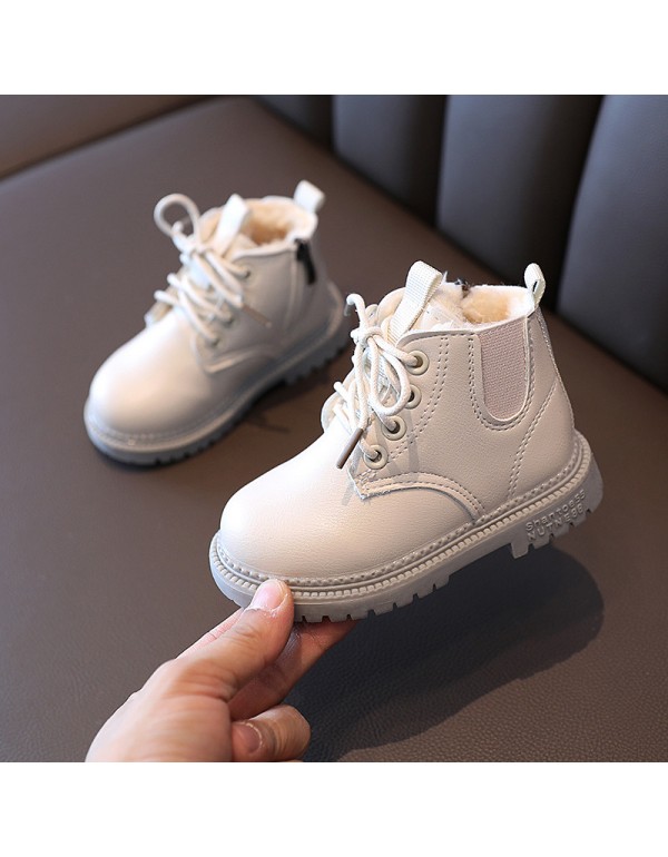 Autumn new children's shoes children's boots Martin boots boys' Leather low tube short boots girls' baby shoes wholesale