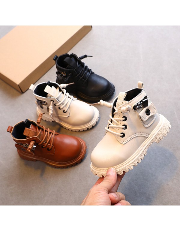 Martin boots children's 2021 autumn new Korean girls' fashion single boots British style boys' short boots children's Boots