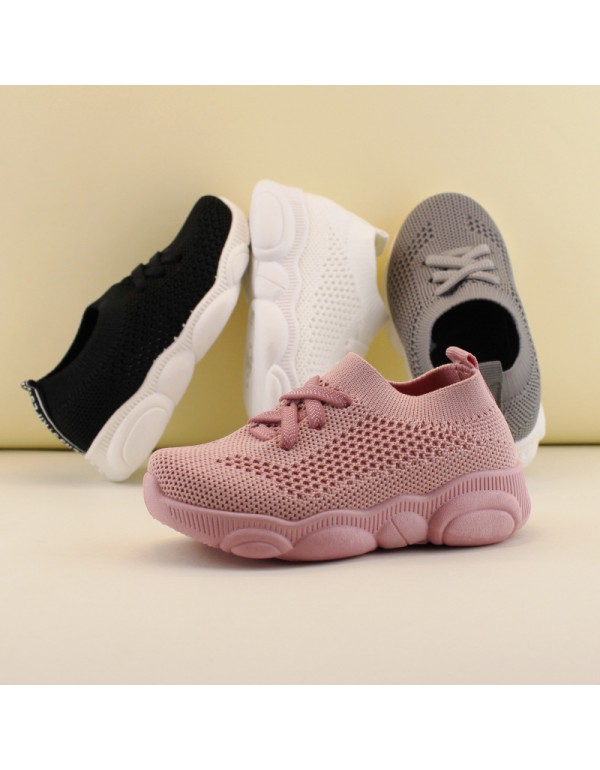 Boys' and girls' soft soled walking shoes 1-8 years old boys' and girls' Fei breathable sports shoes baby socks shoes non slip soles