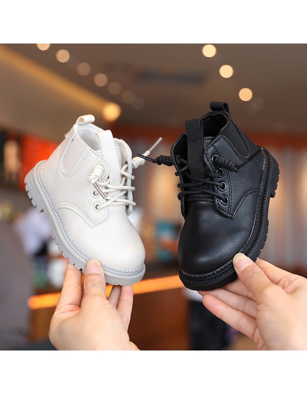 Autumn new children's shoes children's boots Martin boots boys' Leather low tube short boots girls' baby shoes wholesale