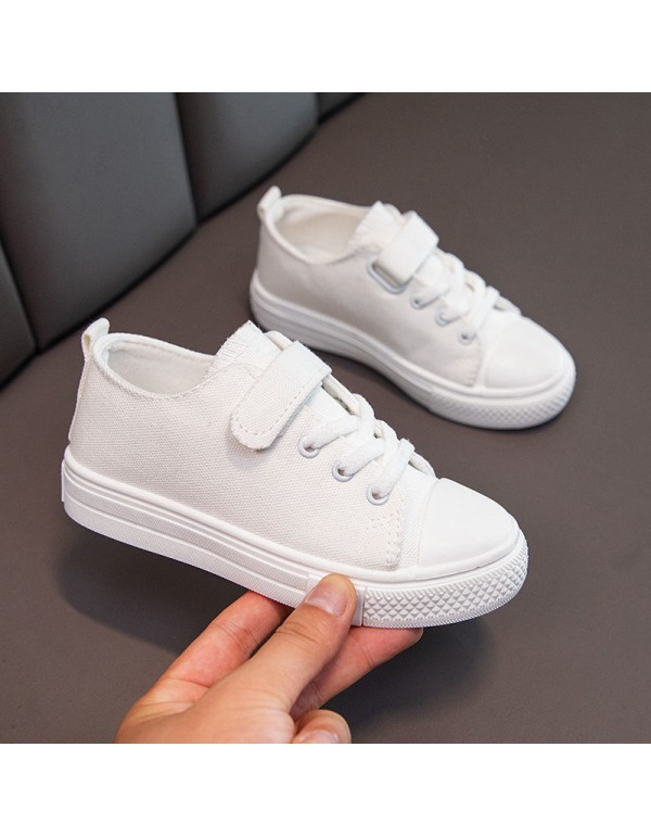 Small white shoes children's white cloth shoes kindergarten students pure white performance shoes men's white shoes board shoes toddler shoes