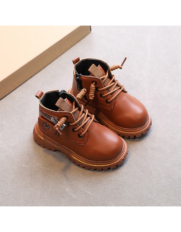 Martin boots children's 2021 autumn new Korean girls' fashion single boots British style boys' short boots children's Boots