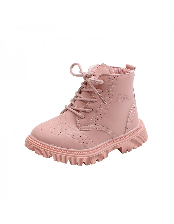 Female Baobao male children's Martin boots soft leather boots CASUAL BOOTS British style short boots autumn and winter new boots single boots