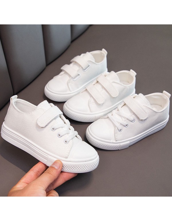 Small white shoes children's white cloth shoes kindergarten students pure white performance shoes men's white shoes board shoes toddler shoes