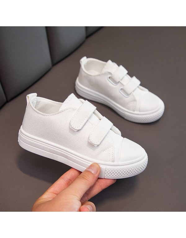 Small white shoes children's white cloth shoes kindergarten students pure white performance shoes men's white shoes board shoes toddler shoes