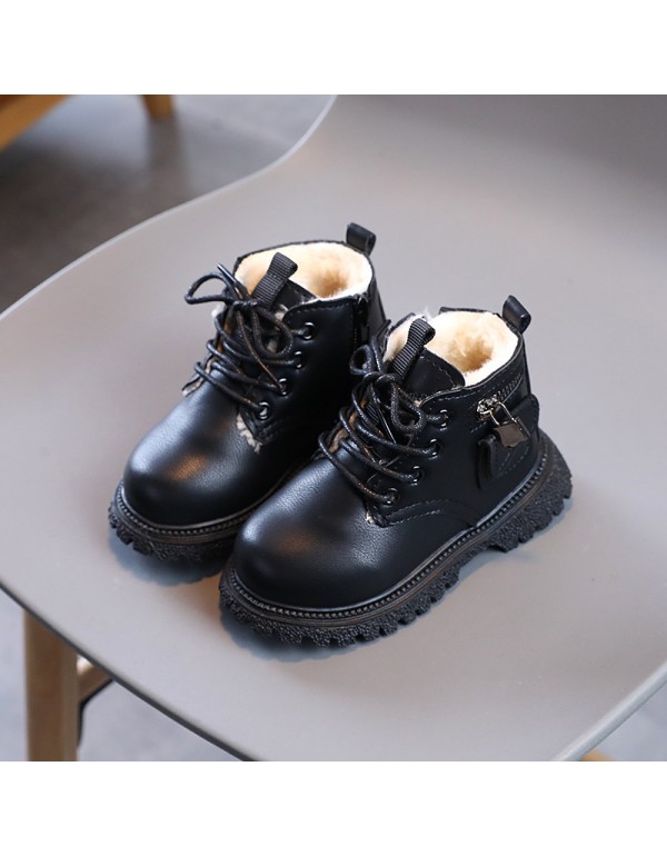 Autumn new Korean children's Boots Men's and women's baby small leather bag children's shoes British style children's short boots Martin boots foreign trade