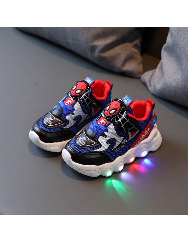 21 new boys' cartoon luminous shoelace light girls' casual shoes children's shoes light sports shoes LED light shoes