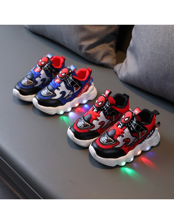 21 new boys' cartoon luminous shoelace light girls' casual shoes children's shoes light sports shoes LED light shoes