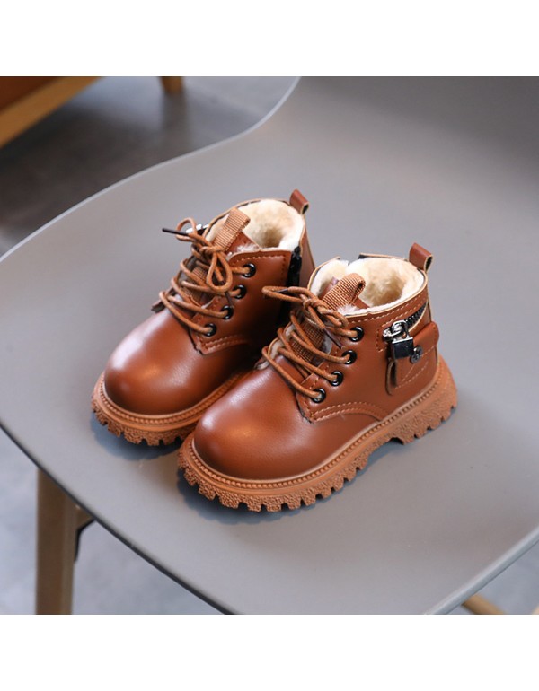 Autumn new Korean children's Boots Men's and women's baby small leather bag children's shoes British style children's short boots Martin boots foreign trade